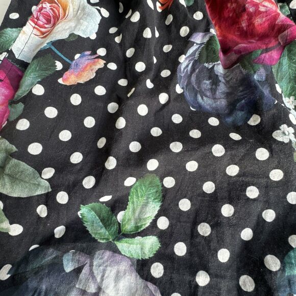 Johnny Was Workshop Size L Polkalona Floral Paperbag Shorts Boho Chic Cotton - Picture 10 of 13